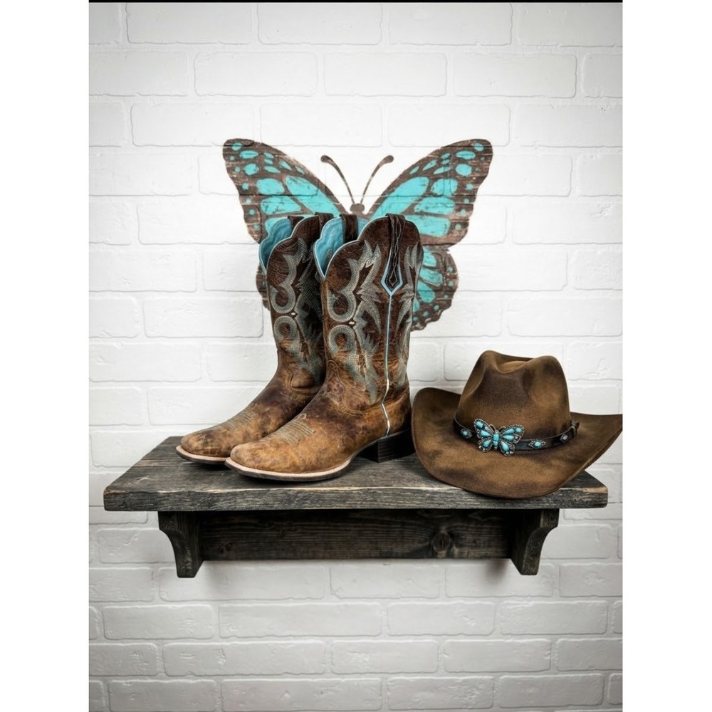 Ariat Quickdraw Brown Turquoise Leather Western cowgirl festival 8B